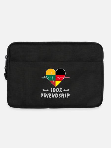 Litauen und Deutschland 100% Freundschaft - Laptoptasche 13" - Schwarz