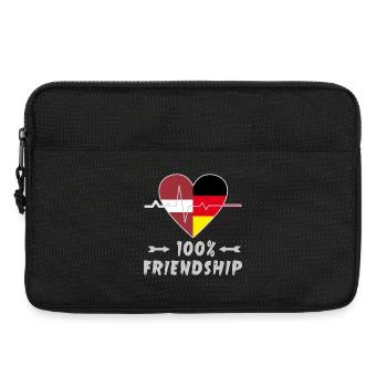 Lettland und Deutschland 100% Freundschaft - Laptoptasche 13" - Schwarz - Vorne