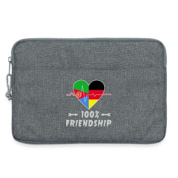 Eritrea und Deutschland 100% Freundschaft - Laptoptasche 13" - Grau meliert - Vorne