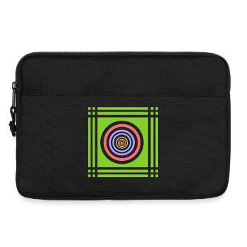 Geometric play of colours in colour - Laptop bag 13" - black - Front