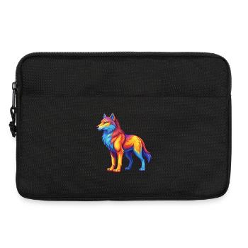 Arctic Wolf Bunte Kawaii Zeichentrickfigur - Laptoptasche 13" - Schwarz - Vorne
