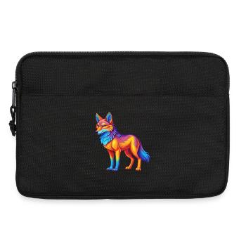 Coyote coloré Kawaii personnage de dessin animé Clipart - Sacoche pour ordinateur portable 13 pouces - noir - Devant