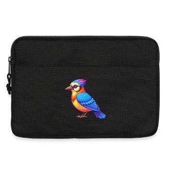 Blue Jay Colorful Kawaii Cartoon Character Clipart - Laptop bag 13" - black - Front