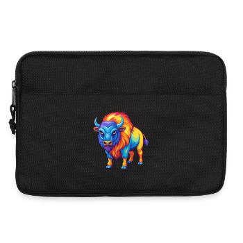 Buffalo Colorful Kawaii Cartoon Character Clipart - Laptop bag 13" - black - Front