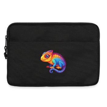 Caméléon coloré Kawaii dessin animé Personnage Animal - Sacoche pour ordinateur portable 13 pouces - noir - Devant