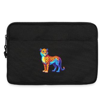 Gepard Bunte Kawaii Cartoon Figur Clipart - Laptoptasche 13" - Schwarz - Vorne
