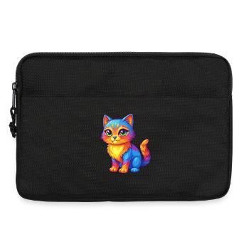 Cat Colorful Kawaii Cartoon Character Clipart - Laptop bag 13" - black - Front