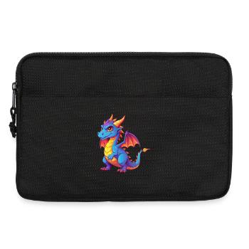 Drache Bunte Kawaii Cartoon Figur Clipart - Laptoptasche 13" - Schwarz - Vorne