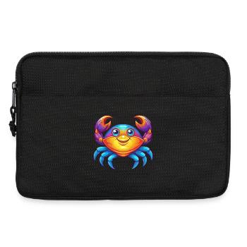 Crab Colorful Kawaii Cartoon Character Clipart - Laptop bag 13" - black - Front