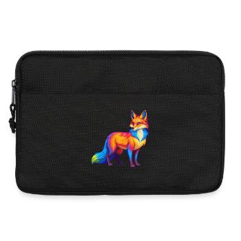 Fuchs Bunte Kawaii Cartoon Figur Clipart - Laptoptasche 13" - Schwarz - Vorne