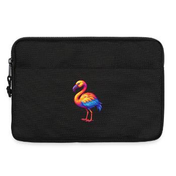 flamant rose coloré kawaii dessin animé personnage clipart - Sacoche pour ordinateur portable 13 pouces - noir - Devant