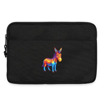 Donkey Colorful Kawaii Cartoon Character Clipart - Laptop bag 13" - black - Front
