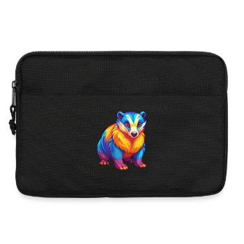 Dachs Bunte Kawaii Cartoon Figur Clipart - Laptoptasche 13" - Schwarz - Vorne