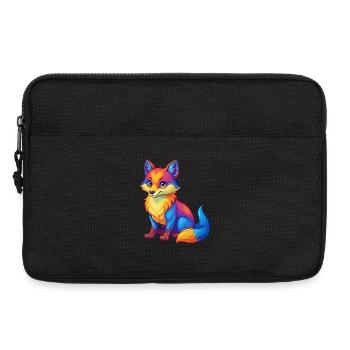 Polarfuchs Bunte Kawaii Zeichentrickfigur - Laptoptasche 13" - Schwarz - Vorne