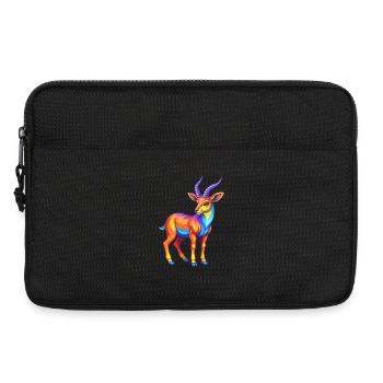 antilope coloré kawaii dessin animé personnage clipart - Sacoche pour ordinateur portable 13 pouces - noir - Devant