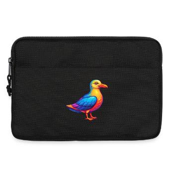 Mouette Coloré Kawaii Dessin Animé Personnage Clipart - Sacoche pour ordinateur portable 13 pouces - noir - Devant
