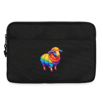 Schaf Bunte Kawaii Cartoon Figur Clipart - Laptoptasche 13" - Schwarz - Vorne