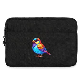Spatz Bunte Kawaii Cartoon Figur Clipart - Laptoptasche 13" - Schwarz - Vorne