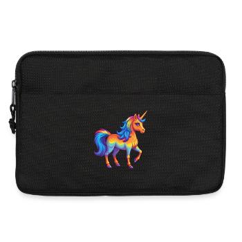 Einhorn Bunte Kawaii Cartoon Figur Clipart - Laptoptasche 13" - Schwarz - Vorne