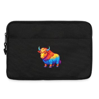 Yak Bunte Kawaii Cartoon Figur Clipart - Laptoptasche 13" - Schwarz - Vorne