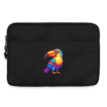Toucan Colorful Kawaii Cartoon Character Clipart - Laptop bag 13" - black - Front
