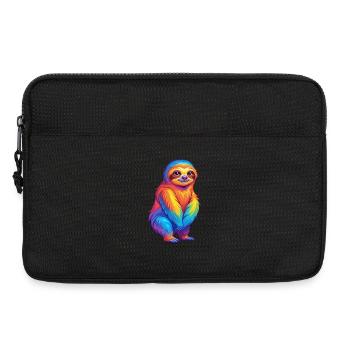 Faultier Bunte Kawaii Cartoon Figur Clipart - Laptoptasche 13" - Schwarz - Vorne