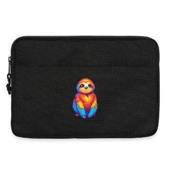 Faultier Bunte Kawaii Cartoon Figur Clipart - Laptoptasche 13" - Schwarz - Vorne