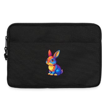 Lapin coloré Kawaii Dessin animé Personnage Clipart - Sacoche pour ordinateur portable 13 pouces - noir - Devant