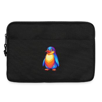 Pingouin coloré Kawaii Dessin animé Personnage Clipart - Sacoche pour ordinateur portable 13 pouces - noir - Devant