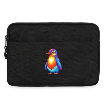 Pingouin coloré Kawaii Dessin animé Personnage Clipart - Sacoche pour ordinateur portable 13 pouces - noir - Devant
