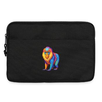 Mandrill coloré Kawaii Dessin animé Personnage Clipart - Sacoche pour ordinateur portable 13 pouces - noir - Devant
