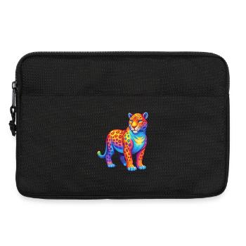 Jaguar Bunte Kawaii Cartoon Charakter Clipart - Laptoptasche 13" - Schwarz - Vorne