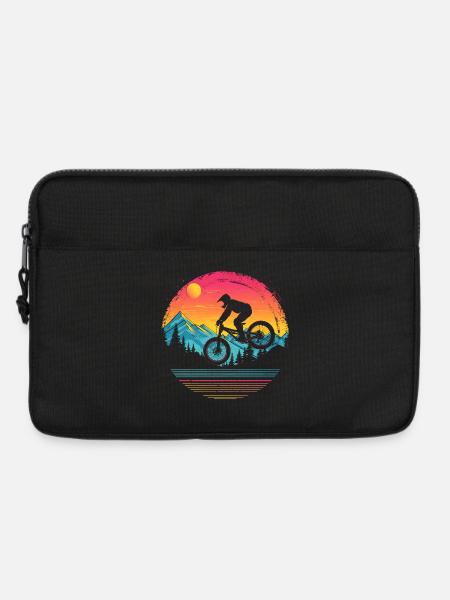 Mountainbiken Vaporwave - Laptoptasche 13" - Schwarz