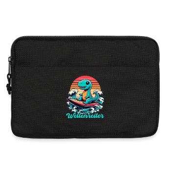 Süßer T-Rex Wellenreiter Surfen Geschenk - Laptoptasche 13" - Schwarz - Vorne
