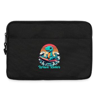 Süßer T-Rex Wellenreiter Surfen Geschenk - Laptoptasche 13" - Schwarz - Vorne