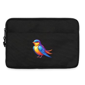 hirondelle coloré kawaii personnage de dessin animé oiseau - Sacoche pour ordinateur portable 13 pouces - noir - Devant