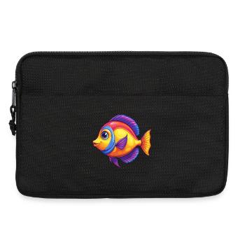 Gelber Tang Buntes Kawaii Cartoon Meerestier - Laptoptasche 13" - Schwarz - Vorne