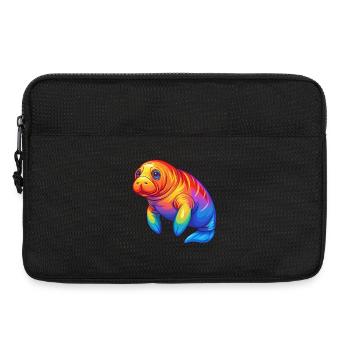 Manatee Colorful Kawaii Cartoon Sea Animal - Laptop bag 13" - black - Front