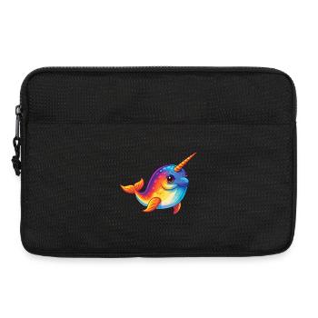 Narval coloré Kawaii dessin animé animal marin - Sacoche pour ordinateur portable 13 pouces - noir - Devant