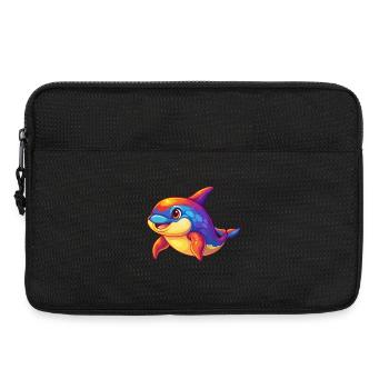 Orque coloré Kawaii dessin animé animal marin - Sacoche pour ordinateur portable 13 pouces - noir - Devant