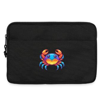 crabe coloré kawaii dessin animé animal marin - Sacoche pour ordinateur portable 13 pouces - noir - Devant