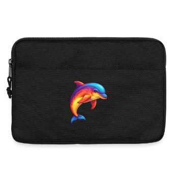 Großer Tümmler Bunte Kawaii Cartoon Clipart - Laptoptasche 13" - Schwarz - Vorne