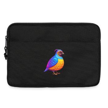 Quail Colorful Kawaii Cartoon Character Bird - Laptop bag 13" - black - Front