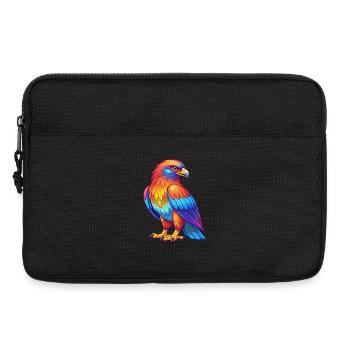 faucon coloré kawaii dessin animé personnage oiseau - Sacoche pour ordinateur portable 13 pouces - noir - Devant