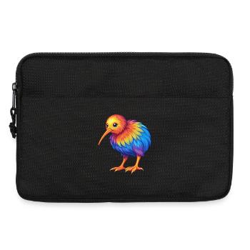 Kiwi oiseau Coloré Kawaii Dessin animé Personnage Oiseau - Sacoche pour ordinateur portable 13 pouces - noir - Devant