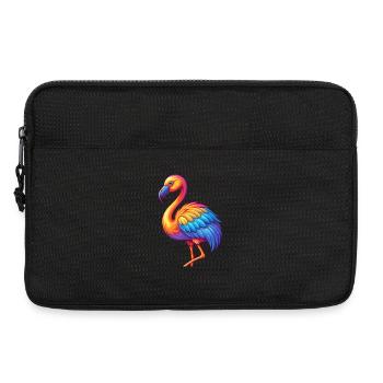 Flamingo Colorful Kawaii Cartoon Character Bird - Laptop bag 13" - black - Front