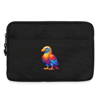 Pygargue à tête blanche Coloré Kawaii Dessin animé Personnage Oiseau - Sacoche pour ordinateur portable 13 pouces - noir - Devant