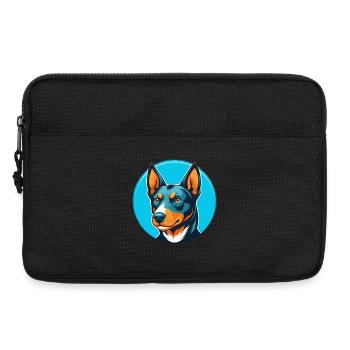 Chien Kelpie Australien Mignon Kawaii Dessin Animé Logo Pour Animaux De Compagnie - Sacoche pour ordinateur portable 13 pouces - noir - Devant