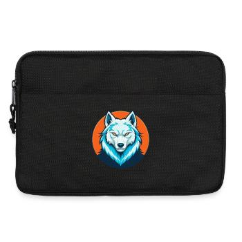Arctic Wolf Cute Kawaii Cartoon Animal Pet Logo - Laptop bag 13" - black - Front