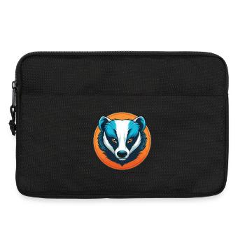 Dachs Niedliche Kawaii Cartoon Clipart Tier Haustier Logo - Laptoptasche 13" - Schwarz - Vorne